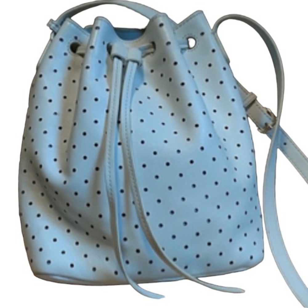 Barneys  New York Crossbody Leather Bucket Bag - Picture 2 of 9